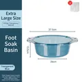 Extra large transparent blue washbasin with double handles for foot soaking and laundry - Extra Large - For Foot Soak / Transparent Blue