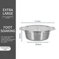 Extra large transparent gray plastic washbasin with side handles and non-slip bottom - Extra Large Translucent Grey