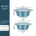 Set of 2 transparent blue washbasins with handles, sizes 34cm and 37cm in PP plastic - Large And Extra Large / Transparent Blue