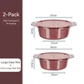 Transparent red PP washbasin set of 2 pieces with handles for laundry and kitchen use - Large And Extra Large / Translucent Red