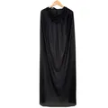 Classic black hooded cape for Halloween costume featuring lightweight fabric and long length - 80cm / Black Hooded Style