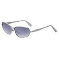 Occhiali da sole cat-eye montatura in metallo argento e lenti sfumate viola donna - C7 Argento Specchio Bianco Chiaro