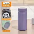 Mini 200ml purple 304 stainless steel vacuum insulated water bottle with non-slip base - 200ml / Purple