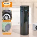 300ml black 304 stainless steel vacuum flask with non-slip bottom and sleek mini design - 300ml / Black