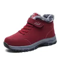 Winter snow boots in burgundy with warm faux fur lining and non-slip rubber soles - 35 / Wine Red