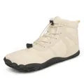 Waterproof barefoot snow boots with thick faux fur lining and non-slip rubber soles - 36 / Off White