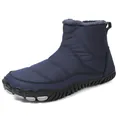 Men's waterproof winter snow boots in navy blue with warm fur lining and non-slip soles - 35 / Dark Blue