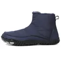 Waterproof navy blue winter snow boots with warm faux fur lining and non-slip rubber soles - 38 / 8821 Dark Blue