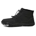 All-black waterproof winter snow boots with warm fleece lining and anti-slip rubber soles - 8820 Black
