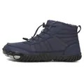 Waterproof navy blue winter snow boots with warm faux fur lining and drawstring closure - 38 / 8820 Blue