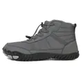 Grey waterproof winter snow boots with warm fleece lining and non-slip rubber soles - 8820 Gray