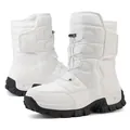 Weiße wasserfeste Schneestiefel für Damen und Herren mit dicker schwarzer Antirutschsohle - EU 36 / Weiß