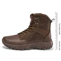 Brown mid-top tactical boots with 4cm thick anti-slip rubber sole and 15.2cm shaft height - EU 39 / Brown