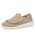 Women's lightweight mesh walking shoes in khaki with breathable hook and loop strap - EU 36 / Khaki