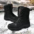 Waterproof black high-top snow boots with non-slip rubber soles for outdoor winter hiking - 36 / Flats / Black