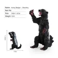 Standing honey badger toy figure with roaring pose and realistic white fur detail - Standing Honey Badger (LX833)