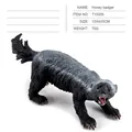 Realistic honey badger wildlife figurine model toy with black and white fur details - Sidewalk Honey Badger (T15335)