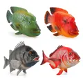 Set of four realistic toy fish models including snapper and sea bream for children - Simulation Fish Model Set