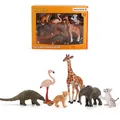 Realistic solid wildlife animal figurines set including giraffe elephant and tiger for kids - Wildlife Animal Series (WL665-32)