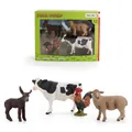 Educational farm animal playset with cow, donkey, rooster and sheep for kids - Farm Animal Collection (FW665-51)
