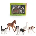 5-piece simulation farm animal set including horse, dog, goose, cow, and cat with box - Farm Animal Set (FW665-52)