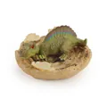 Hatching Spinosaurus dinosaur baby model in eggshell nest figurine with green skin - Spinosaurus