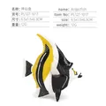 Realistic yellow and black striped angelfish toy model for aquarium decoration - Angelfish (PL127-1017)