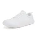 Atmungsaktive Barfuß-Sportschuhe aus weißem Mesh mit lila Aufdruck an der Seite - Weiß