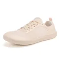 Breathable barefoot running shoe in beige mesh fabric with lightweight rubber sole - 36 / Beige