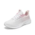Scarpe da corsa donna bianche con sfumatura rosa in tessuto mesh traspirante - 38 / Stile Traspirante Sfumato (9986) / Bianco Rosa