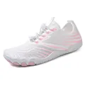 White and pink breathable water shoes with quick-lace toggle and non-slip rubber sole - EU 36 / White Pink