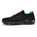 Sneaker da uomo in tessuto traspirante con suole nere a blocchi di colore vivaci - 39 / Mimetico nero