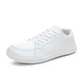 Reinweiße atmungsaktive Barfußschuhe für Herren mit Mesh-Obermaterial und Gummisohle - EU 36 / Weiß
