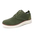 Scarpe Oxford in maglia verde oliva con suola in gomma bianca e dettagli stile brogue - 39 / Verde militare