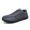 Dunkelgraue atmungsaktive Barfußschuhe für Herren aus Mesh und Leder - EU 36 / Dunkelgrau