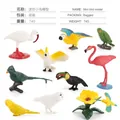 Set di 10 modelli di uccelli in miniatura realistici con fenicottero e pappagallo per bambini - Set di Uccelli in Miniatura