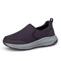 Slip-on breathable mesh walking shoes for elderly with cushioned gray wave sole - EU 35 / Women's Purple