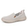 Beigefarbene atmungsaktive Strick-Loafer für Damen mit dicker rutschfester Sohle und Zuglasche - EU 35 / Khaki
