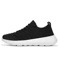 Baskets en maille noire respirante avec semelle en mousse blanche pour sport et loisirs - 36 / Noir et Blanc