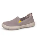 Atmungsaktiver Slipper-Schuh aus Strick in Mauve und Beige mit rutschfester Gummisohle - EU 35 / Braun
