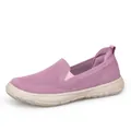 Rosalila gestrickte Slipper-Schuhe mit atmungsaktivem Mesh und flexibler weißer Sohle - EU 35 / Rosa