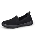 Zapatillas deportivas sin cordones de malla negra transpirable para mujer con suela - Negro
