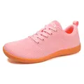Rosafarbene Barfußschuhe aus Strickgewebe für Damen mit flexibler breiter Gummisohle - Rosa