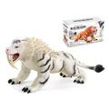 Figura de tigre dientes de sable blanco con rayas negras y púas, serie de bestias - Tigre Blanco (008A)