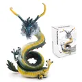 Figura de modelo del dragón azul mítico con caja a juego para decoración del hogar - Dragón Azul (008B)