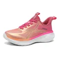 Detail of pink and coral gradient mesh upper on women's lightweight running shoes - EU 35 / Pink