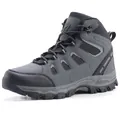 Dark grey high-top outdoor hiking boots with anti-slip rubber sole and mesh upper - 39 / Dark Gray