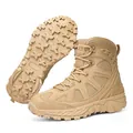 Sand-colored tactical boots for men with breathable mesh and anti-slip rubber soles - 39 / Sand