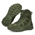 Army green tactical combat boots with breathable mesh and anti-slip rubber soles - 39 / Green