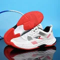 Chaussures de badminton professionnelles blanches et rouges avec maille et semelle antidérapante - 36 / Blanc et Rouge